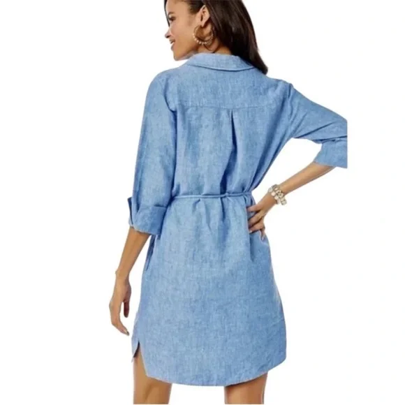 NWOT Lilly Pulitzer Pilar Tunic Linen Dress. Blue. Sz XL - Picture 2 of 12